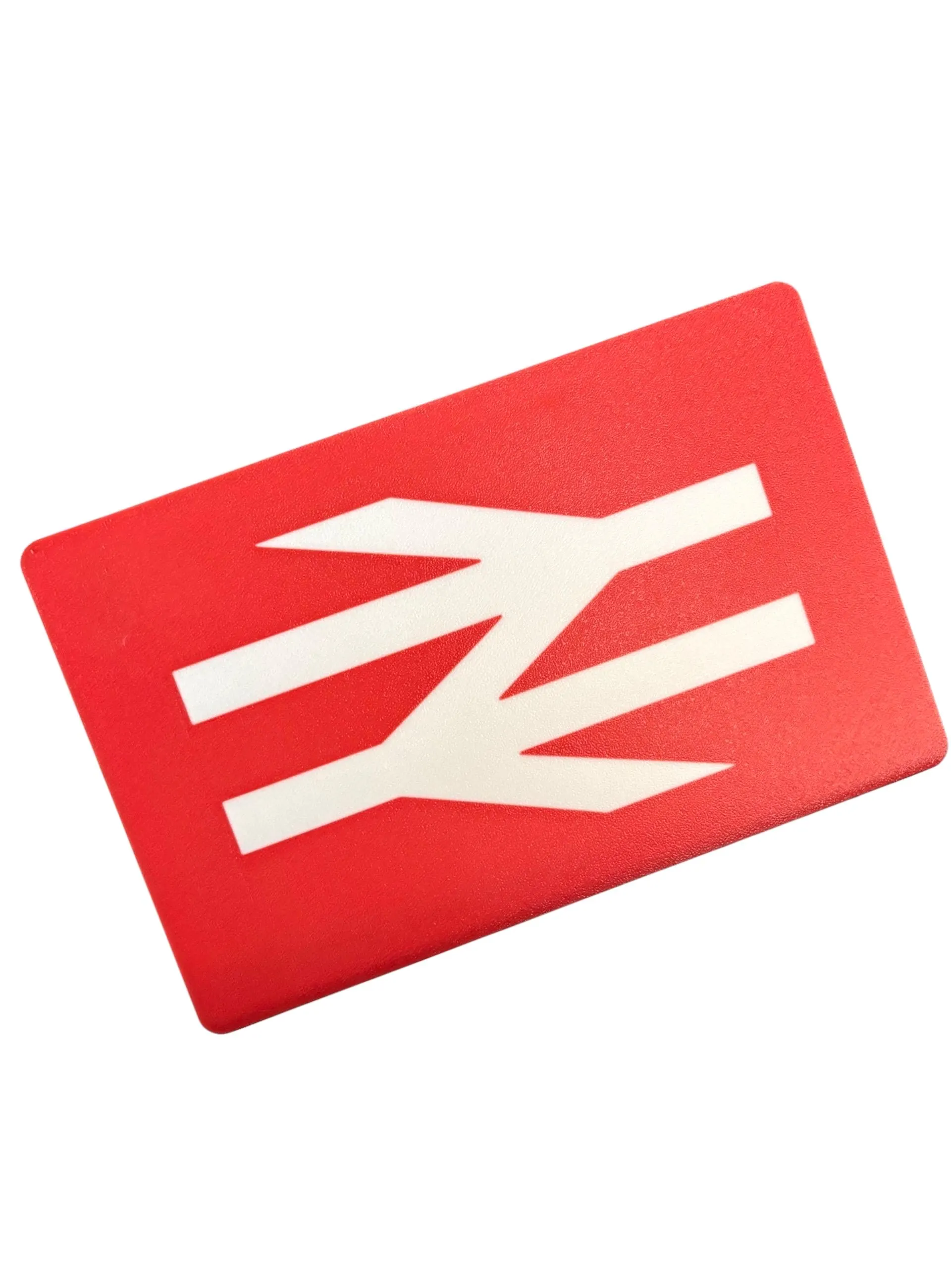 Close up of British Rail arrow logo LED sign showing print detail