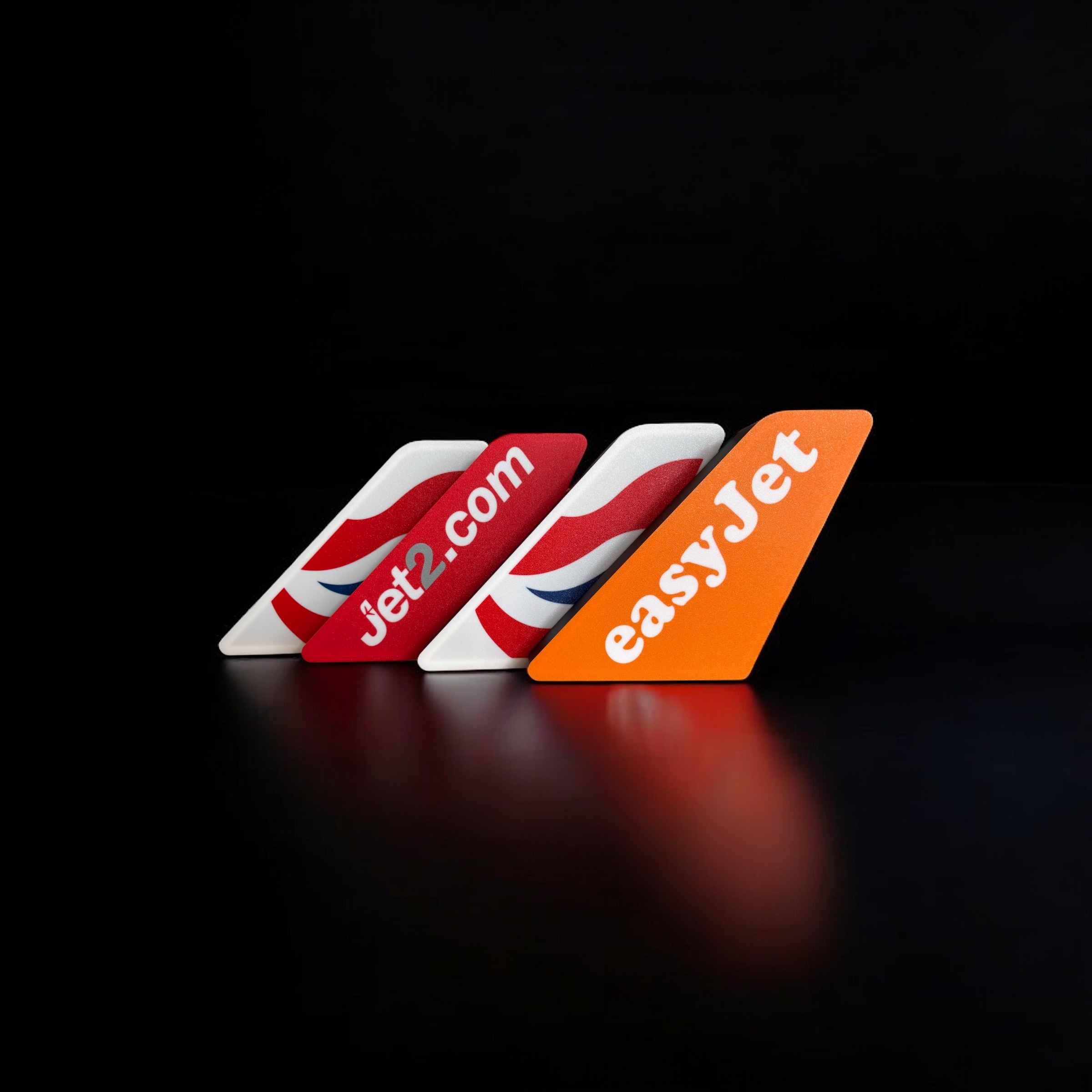 LED lit airline tail fin replicas collection